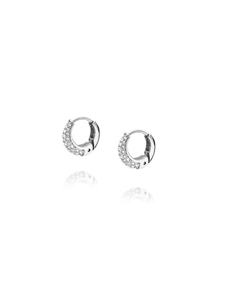 Pavé Precious Small Sølvfarget Hoops