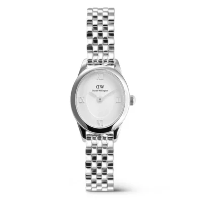 Ophelia Oval Mini Stål Hvit 25,5 x 22mm