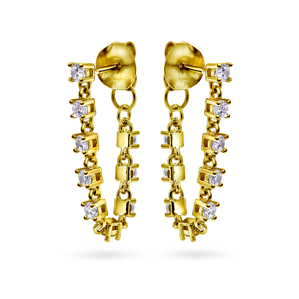 Zela øredobber med hvit zirkonia