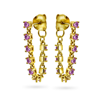 Zela øredobber med rosa zirkonia