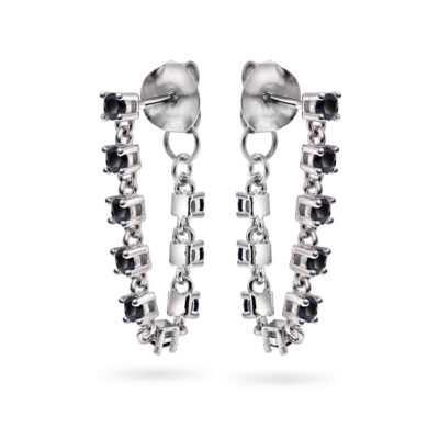 Zela øredobber med sort zirkonia