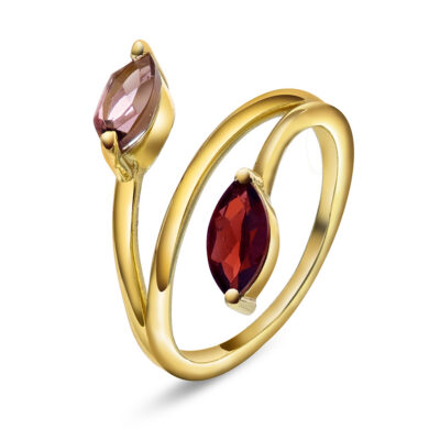 Mirage ring med rosa stener