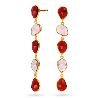 Mirage øredobber med rosa stener