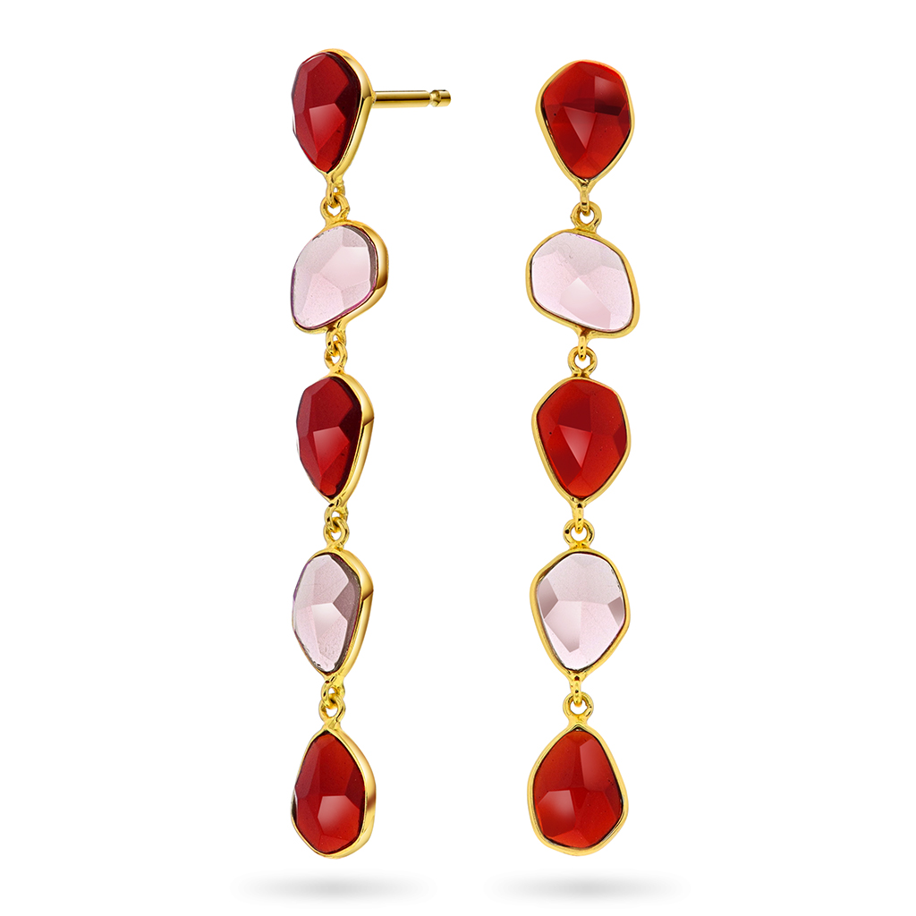 Mirage øredobber med rosa stener
