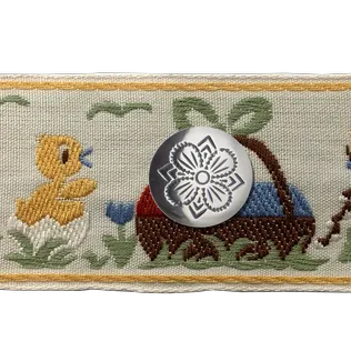 Osteknapp kløver med bånd i gavepakning, oksidert - Bilde 2