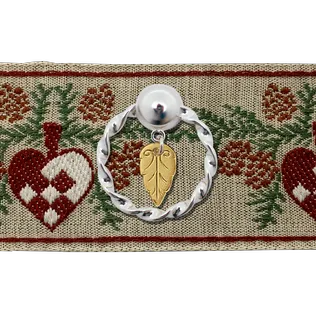 Osteknapp kløver med bånd i gavepakning, oksidert - Bilde 3