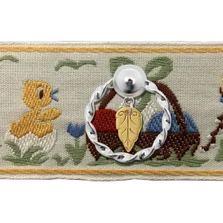 Osteknapp kløver med bånd i gavepakning, oksidert - Bilde 2