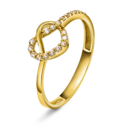 Ring i gull med zirkonia