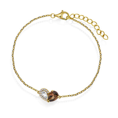 Sammen armbånd i sølv med zirkonia