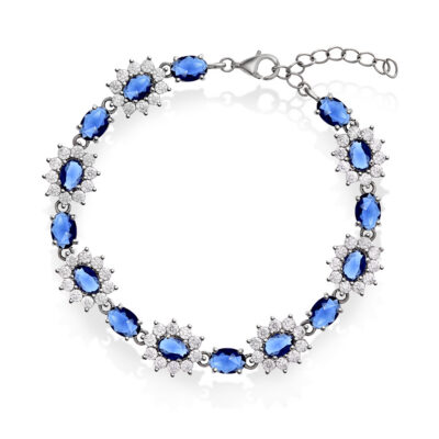 Royal armbånd i sølv med blå sten