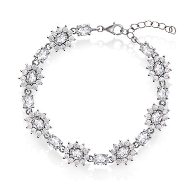 Royal armbånd i sølv med hvit sten