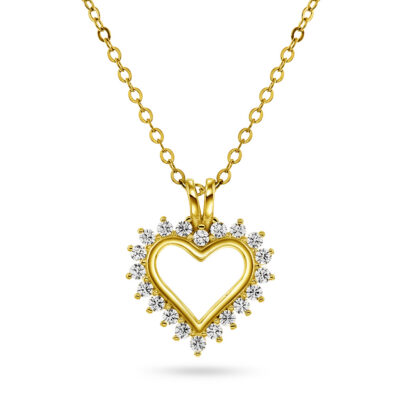 Smykke i sølv med zirkonia hjerte