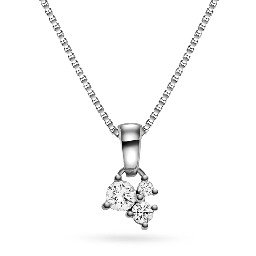 Anheng i gull med diamanter 0,22 ct WSI