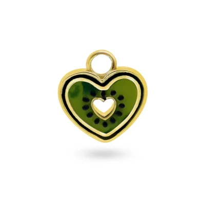 Kiwi Love Charm i 925 forgylt sølv