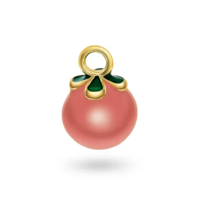 Peach Please charm i 925 forgylt sølv