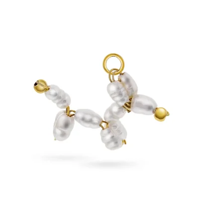 Pearly Pup charm i 925 forgylt sølv