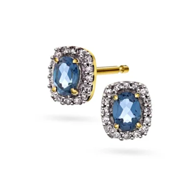 Øredobber med diamanter 0,08 ct WP og topas