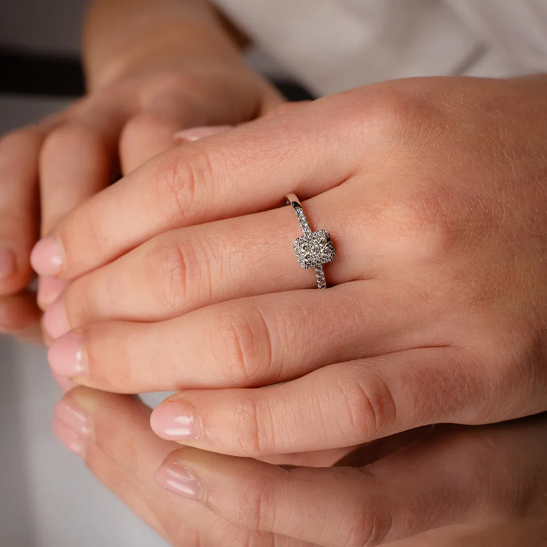 Ring i gull med diamant 0,33 ct WP - Bilde 2