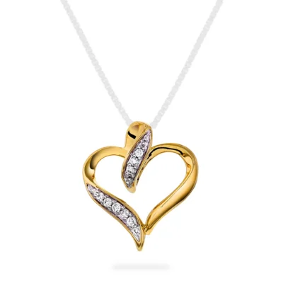 Anheng i gull med diamanter 0,05 ct WP1