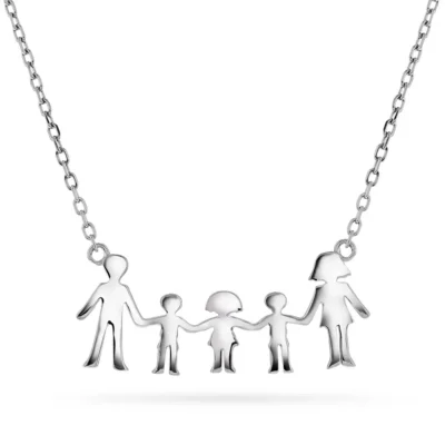 Smykke i 925 sølv mor, far, to gutter, jente