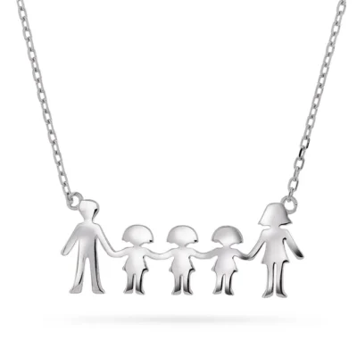 Smykke i 925 sølv mor, far og tre jenter