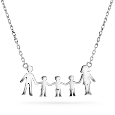 Smykke i 925 sølv mor,far, tre gutter