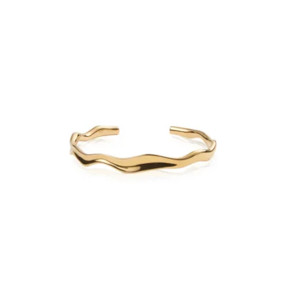 Wavy Bolded Cuff Gullfarget Armbånd