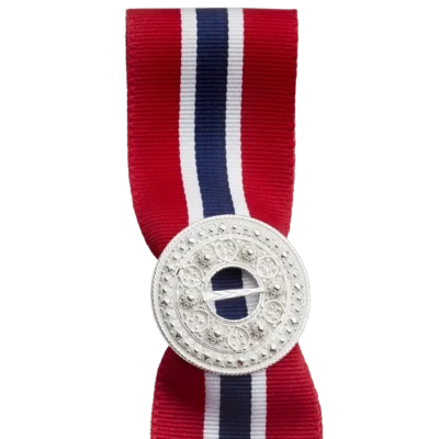 17.mai-sløyfepin 2-i-1, kvit