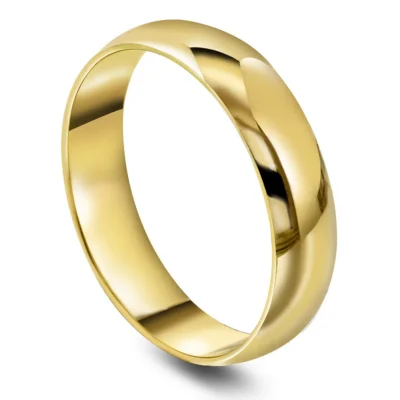 5 MM glatt ring, innv flat 375 gull
