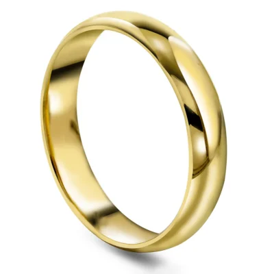 4 mm glatt ring innv, buet 375 gull