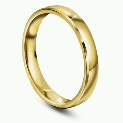 3 mm glatt ring innv. buet 375 gull
