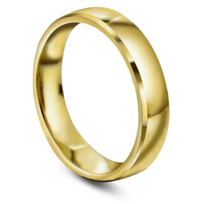 4 mm glatt ring innv. buet 375 gull