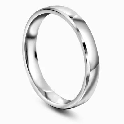 3 mm glatt ring innv. buet 375 gull