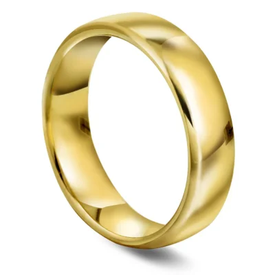 5 mm glatt ring, innv.buet 375 gull
