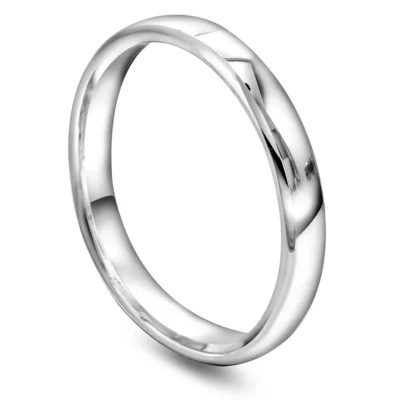 3 mm glatt ring innv. buet 375 gull