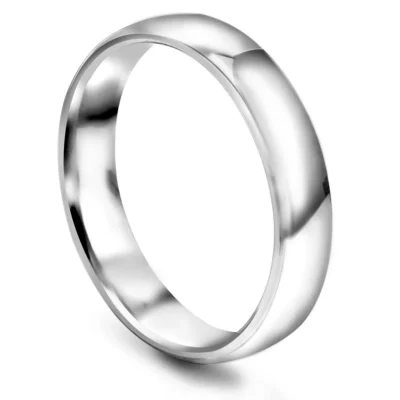 4 mm glatt ring innv. buet 375 gull