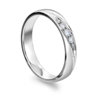 3,5 mm hvitt gull ring 0,09 ct WSI 375 gull