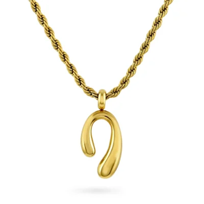 Current necklace i forgylt stål