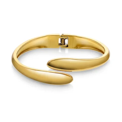 Rise open bangle i forgylt stål